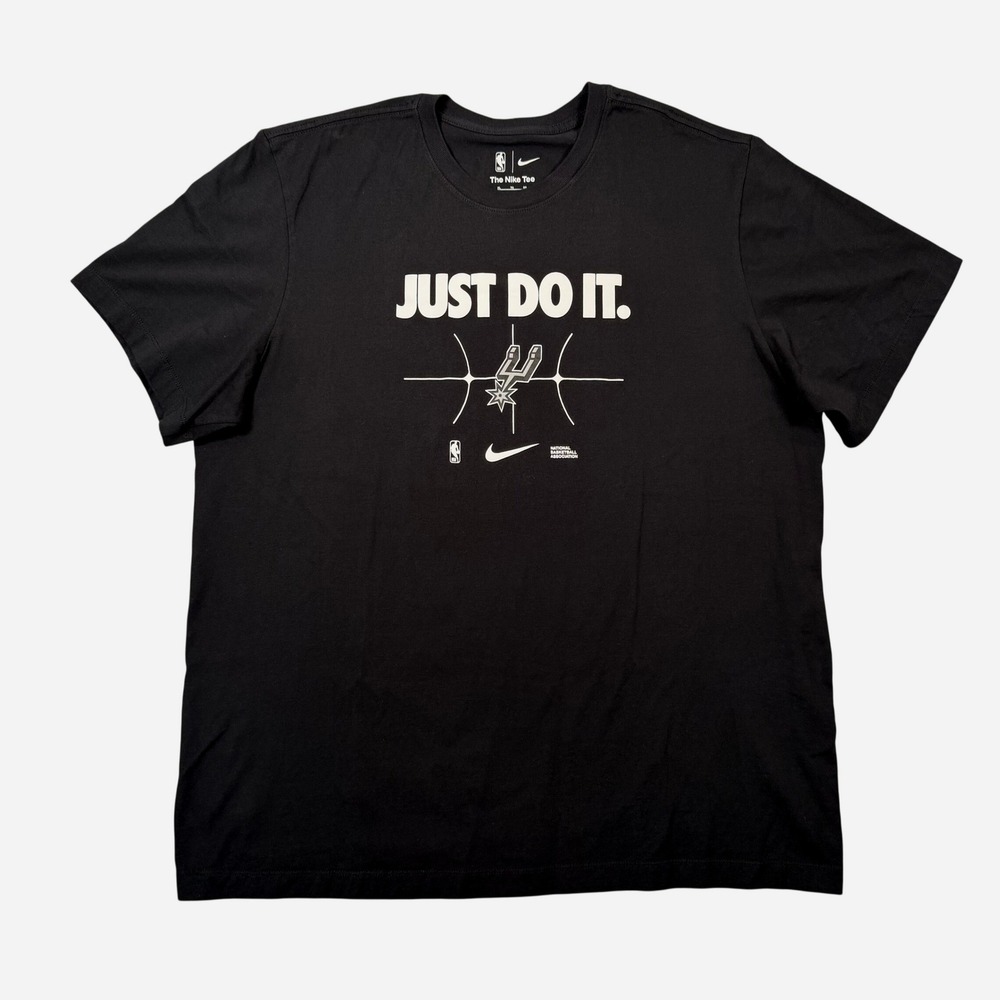 Nike T-Shirt Mens XL Black San Antonio Spurs NBA Just Do It Graphic Tee